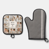 コラージュモダン写真ラブオフィズギフト最高のギフト 鍋つかみ&鍋敷きセット (正面)