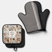 コラージュモダン写真ラブオフィズギフト最高のギフト 鍋つかみ&鍋敷きセット (正面/裏面)