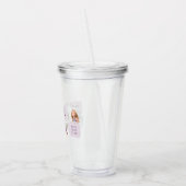 コラージュモダン写真最高のお母さん今まで紫の贈り物 アクリルタンブラー (左)