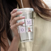 コラージュモダン写真最高のお母さん今まで紫の贈り物 アクリルタンブラー