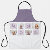 コラージュモダン写真最高のお母さん今まで紫の贈り物 エプロン (正面)