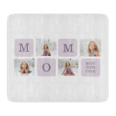 コラージュモダン写真最高のお母さん今まで紫の贈り物 カッティングボード (正面)
