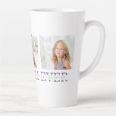 コラージュモダン写真最高のお母さん今まで紫の贈り物 カフェラテマグ (右)