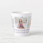 コラージュモダン写真最高のお母さん今まで紫の贈り物 カフェラテマグ (正面)