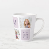 コラージュモダン写真最高のお母さん今まで紫の贈り物 カフェラテマグ (右)