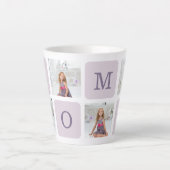 コラージュモダン写真最高のお母さん今まで紫の贈り物 カフェラテマグ (正面)