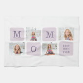 コラージュモダン写真最高のお母さん今まで紫の贈り物 キッチンタオル (横)