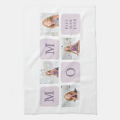 コラージュモダン写真最高のお母さん今まで紫の贈り物 キッチンタオル (縦)