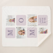 コラージュモダン写真最高のお母さん今まで紫の贈り物 シェルパブランケット (正面(横))