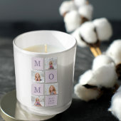 コラージュモダン写真最高のお母さん今まで紫の贈り物 スクエアシール