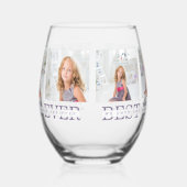 コラージュモダン写真最高のお母さん今まで紫の贈り物 ステムなしワイングラス (左)