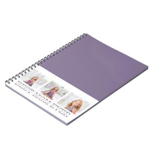 コラージュモダン写真最高のお母さん今まで紫の贈り物 ノートブック (左側)