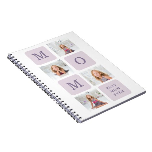 コラージュモダン写真最高のお母さん今まで紫の贈り物 ノートブック (右側)