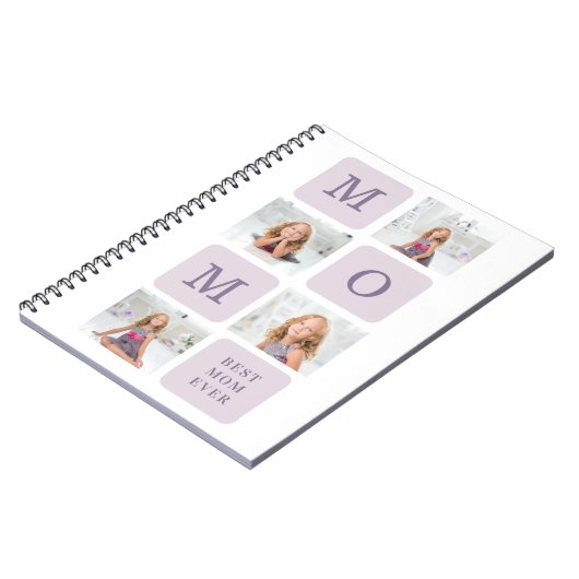 コラージュモダン写真最高のお母さん今まで紫の贈り物 ノートブック (左側)