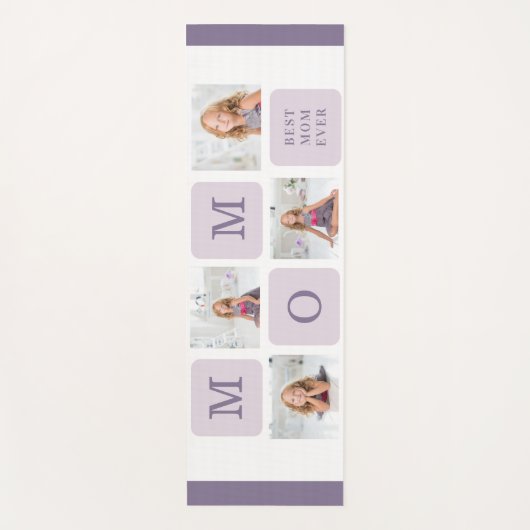 コラージュモダン写真最高のお母さん今まで紫の贈り物 ヨガマット (正面)