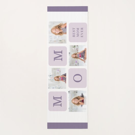 コラージュモダン写真最高のお母さん今まで紫の贈り物 ヨガマット (裏面)