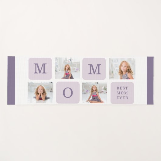 コラージュモダン写真最高のお母さん今まで紫の贈り物 ヨガマット (正面(横))