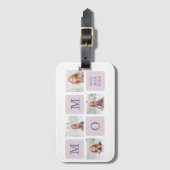 コラージュモダン写真最高のお母さん今まで紫の贈り物 ラゲッジタグ (正面縦)