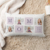 コラージュモダン写真最高のお母さん今まで紫の贈り物 ランバークッション (ブランケット)