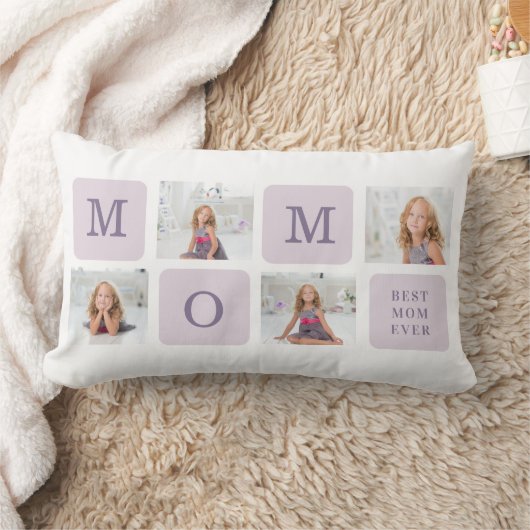 コラージュモダン写真最高のお母さん今まで紫の贈り物 ランバークッション (ブランケット)