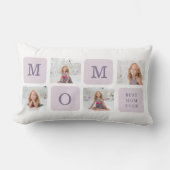 コラージュモダン写真最高のお母さん今まで紫の贈り物 ランバークッション (正面)