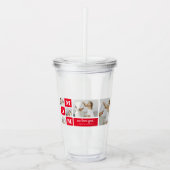 コラージュモダン写真最高のお母さん赤いギフト アクリルタンブラー (正面)