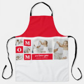 コラージュモダン写真最高のお母さん赤いギフト エプロン (正面)