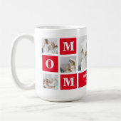 コラージュモダン写真最高のお母さん赤いギフト コーヒーマグカップ (左)