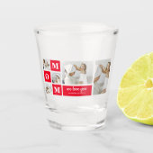 コラージュモダン写真最高のお母さん赤いギフト ショットグラス (正面)