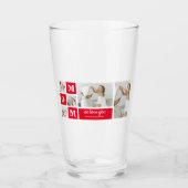 コラージュモダン写真最高のお母さん赤いギフト タンブラーグラス (正面)