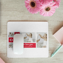 コラージュモダン写真最高のお母さん赤いギフト マウスパッド