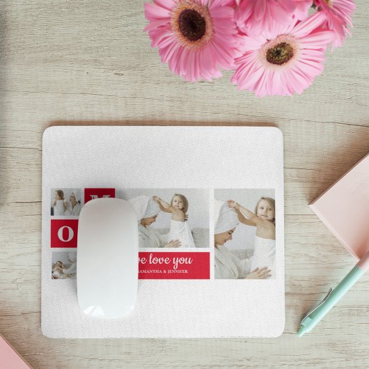 コラージュモダン写真最高のお母さん赤いギフト マウスパッド