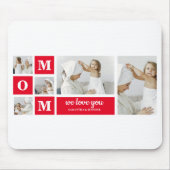 コラージュモダン写真最高のお母さん赤いギフト マウスパッド (正面)