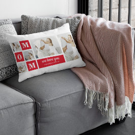 コラージュモダン写真最高のお母さん赤いギフト ランバークッション