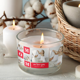 コラージュモダン写真最高のお母さん赤いギフト 長方形シール