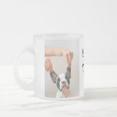 コラージュモダン写真最高の母の犬 フロストグラスマグカップ (左)
