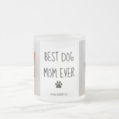 コラージュモダン写真最高の母の犬 フロストグラスマグカップ (中央)