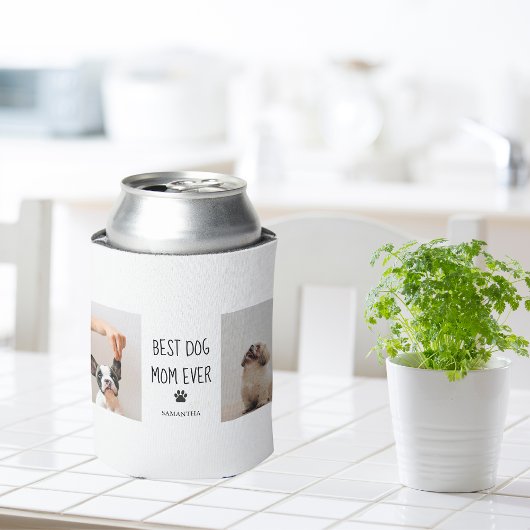コラージュモダン写真最高の母の犬 缶クーラー