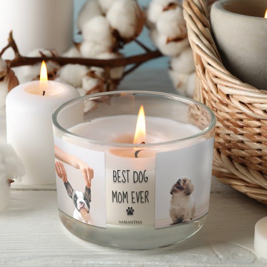 コラージュモダン写真最高の母の犬 長方形シール