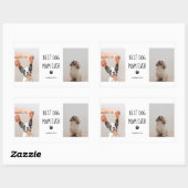 コラージュモダン写真最高の母の犬 長方形シール (シート)