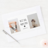 コラージュモダン写真最高の母の犬 長方形シール (封筒)