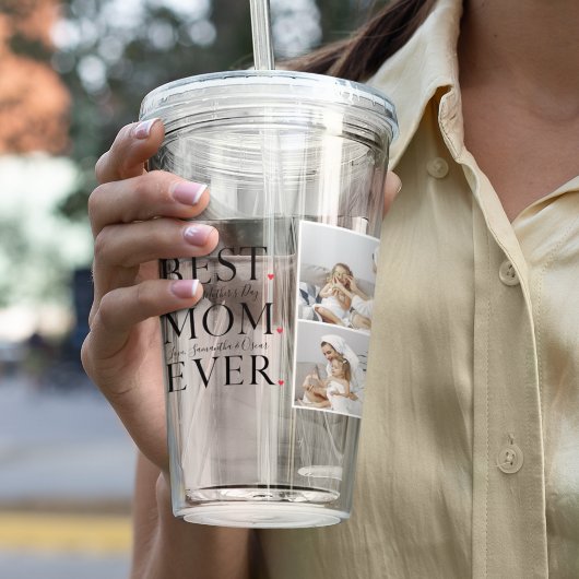 コラージュモダン写真最高の母ハッピーマザーズ・デイ アクリルタンブラー