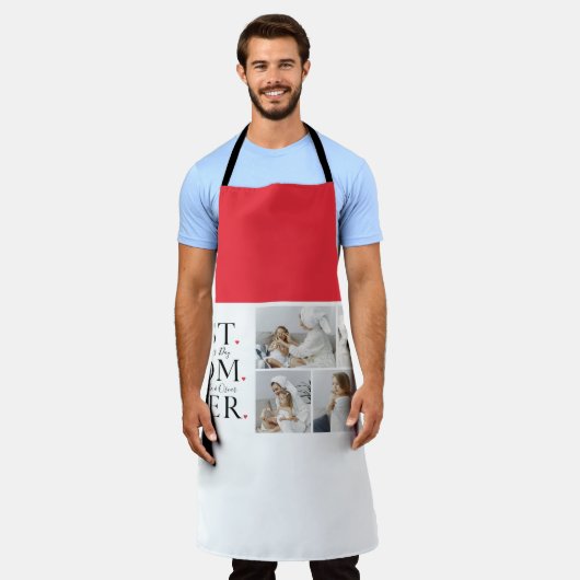 コラージュモダン写真最高の母ハッピーマザーズ・デイ エプロン (着用した状態)