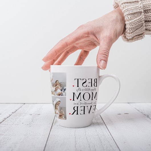 コラージュモダン写真最高の母ハッピーマザーズ・デイ カフェラテマグ