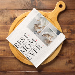コラージュモダン写真最高の母ハッピーマザーズ・デイ キッチンタオル