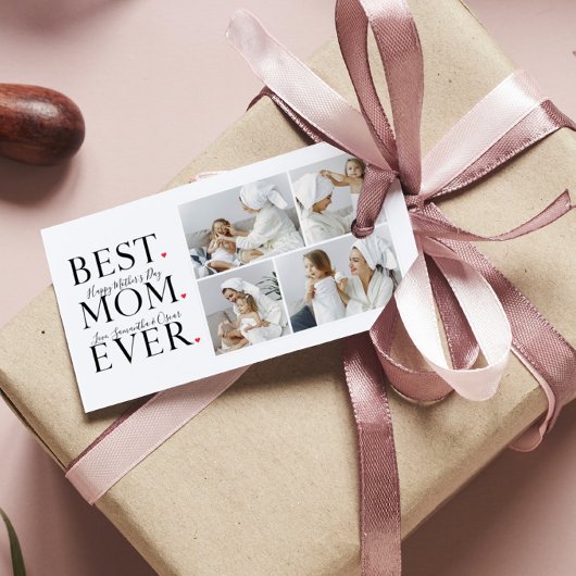 コラージュモダン写真最高の母ハッピーマザーズ・デイ ギフトタグ