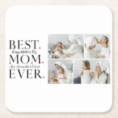 コラージュモダン写真最高の母ハッピーマザーズ・デイ スクエアペーパーコースター (正面)