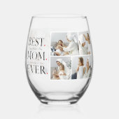 コラージュモダン写真最高の母ハッピーマザーズ・デイ ステムなしワイングラス (正面)