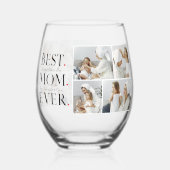 コラージュモダン写真最高の母ハッピーマザーズ・デイ ステムなしワイングラス (正面)