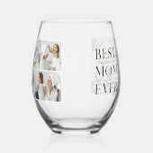 コラージュモダン写真最高の母ハッピーマザーズ・デイ ステムなしワイングラス (左)